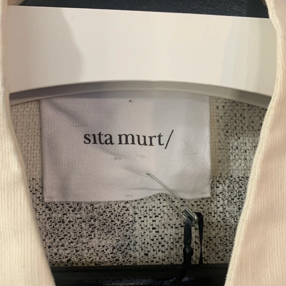 Sita Murt NWT Cream Black Red 40EU Linen Blend Professional Office Coastal